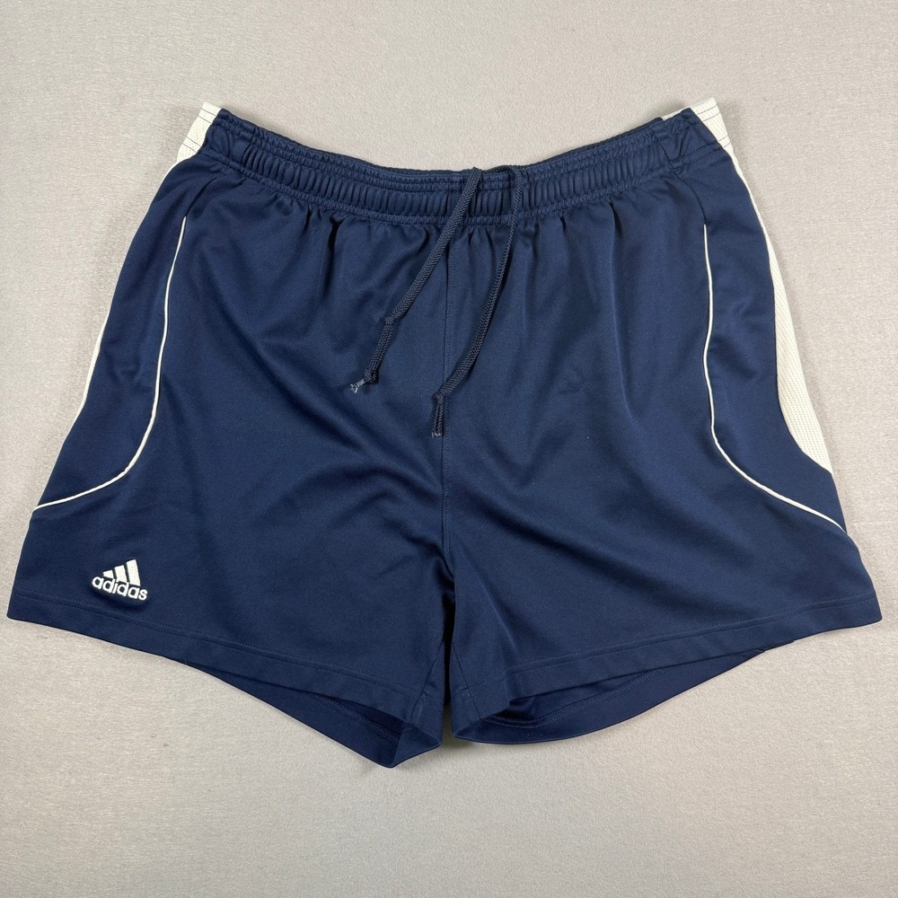 Adidas Climacool Shorts Mens XL Navy Blue White Soccer Athletic Vintage Y2K